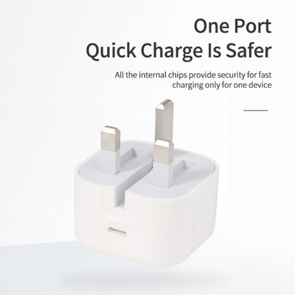 A2344 20W PD 3.0 Type-C / USB-C Folding Travel Charger + USB-C / Type-C to 8 Pin Fast Charging Data Cable Set, UK Plug, Length: 2m-garmade.com