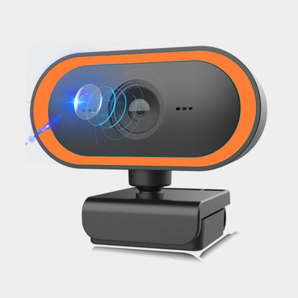 C11 2K Picture Quality HD Without Distortion 360 Degrees Rotate Built-in Microphone Sound Clear Webcams with Tripod(Orange)-garmade.com