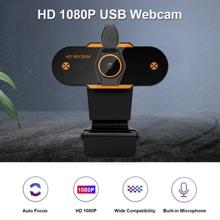 312 1080P HD USB 2.0 PC Desktop Camera Webcam with Mic, Cable Length: about 1.3m, Configuration:with Tripod-garmade.com