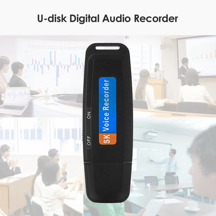 SK001 Professional Rechargeable U-Disk Portable USB Digital Audio Voice Recorder Pen Support TF Card Up to 32GB Dictaphone Flash Drive(White)-garmade.com