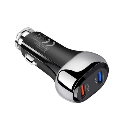 YSY-312 18W Portable QC3.0 Dual USB Mobile Phones and Tablet PCs Universal Car Charger(White)-garmade.com