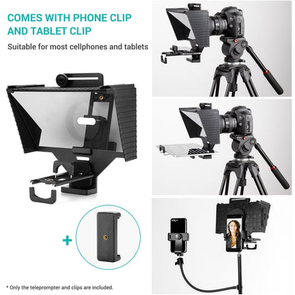 TC3 Wide-angle Large Screen Mobile Portable Teleprompter with Remote Control-garmade.com
