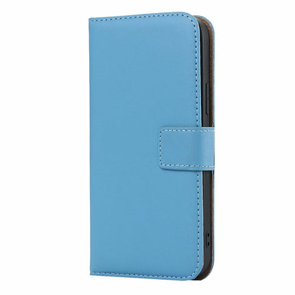 Plain Texture Cowhide Leather Horizontal Flip Case with Magnetic Clasp & Holder & Card Slots & Wallet For iPhone 12 / 12 Pro(Blue)-garmade.com