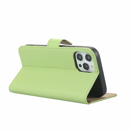 Plain Texture Cowhide Leather Horizontal Flip Case with Magnetic Clasp & Holder & Card Slots & Wallet For iPhone 12 / 12 Pro(Green)-garmade.com