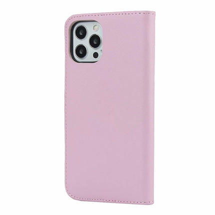 Plain Texture Cowhide Leather Horizontal Flip Case with Magnetic Clasp & Holder & Card Slots & Wallet For iPhone 12 / 12 Pro(Pink)-garmade.com