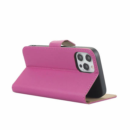 Plain Texture Cowhide Leather Horizontal Flip Case with Magnetic Clasp & Holder & Card Slots & Wallet For iPhone 12 / 12 Pro(Rose Red)-garmade.com