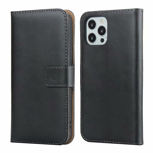 Plain Texture Cowhide Leather Horizontal Flip Case with Magnetic Clasp & Holder & Card Slots & Wallet For iPhone 12 Mini(Black)-garmade.com
