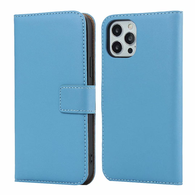 Plain Texture Cowhide Leather Horizontal Flip Case with Magnetic Clasp & Holder & Card Slots & Wallet For iPhone 12 Mini(Blue)-garmade.com