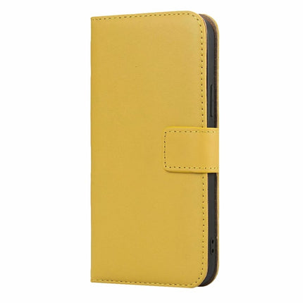 Plain Texture Cowhide Leather Horizontal Flip Case with Magnetic Clasp & Holder & Card Slots & Wallet For iPhone 12 Mini(Yellow)-garmade.com