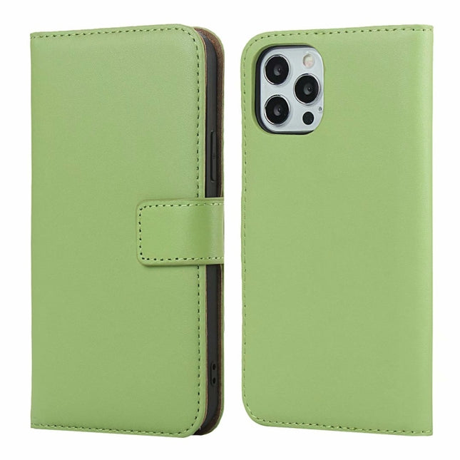 Plain Texture Cowhide Leather Horizontal Flip Case with Magnetic Clasp & Holder & Card Slots & Wallet For iPhone 12 Mini(Green)-garmade.com