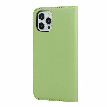 Plain Texture Cowhide Leather Horizontal Flip Case with Magnetic Clasp & Holder & Card Slots & Wallet For iPhone 12 Mini(Green)-garmade.com