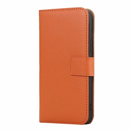 Plain Texture Cowhide Leather Horizontal Flip Case with Magnetic Clasp & Holder & Card Slots & Wallet For iPhone 12 Mini(Orange)-garmade.com