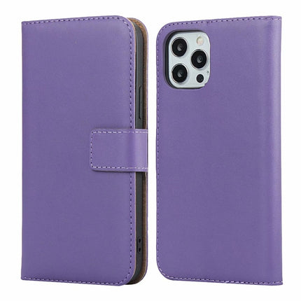 Plain Texture Cowhide Leather Horizontal Flip Case with Magnetic Clasp & Holder & Card Slots & Wallet For iPhone 12 Mini(Purple)-garmade.com