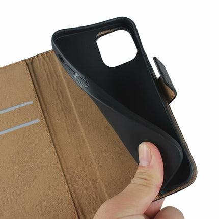 Plain Texture Cowhide Leather Horizontal Flip Case with Magnetic Clasp & Holder & Card Slots & Wallet For iPhone 12 Mini(Black)-garmade.com