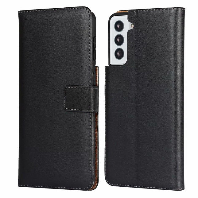 Plain Texture Cowhide Leather Horizontal Flip Case with Magnetic Clasp & Holder & Card Slots & Wallet For Samsung Galaxy S21 5G(Black)-garmade.com