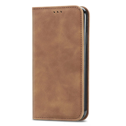 For Samsung Galaxy S21 Plus Retro Skin Feel Business Magnetic Horizontal Flip Leather Case with Holder & Card Slots & Wallet & Photo Frame(Brown)-garmade.com