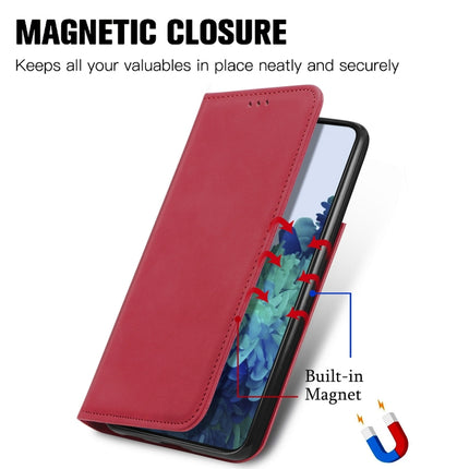 For Samsung Galaxy S21 Retro Skin Feel Business Magnetic Horizontal Flip Leather Case with Holder & Card Slots & Wallet & Photo Frame(Red)-garmade.com