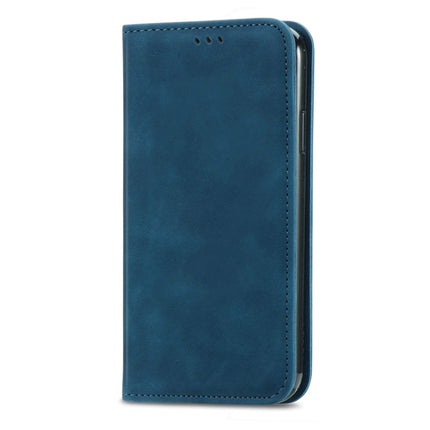 For Samsung Galaxy S21 Ultra Retro Skin Feel Business Magnetic Horizontal Flip Leather Case with Holder & Card Slots & Wallet & Photo Frame(Blue)-garmade.com