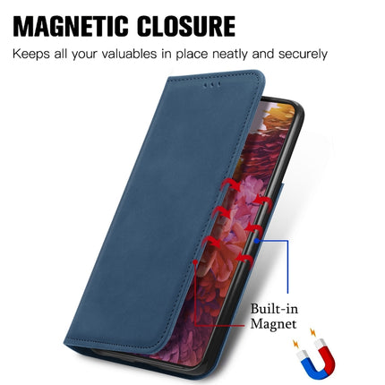 For Samsung Galaxy S21 Ultra Retro Skin Feel Business Magnetic Horizontal Flip Leather Case with Holder & Card Slots & Wallet & Photo Frame(Blue)-garmade.com