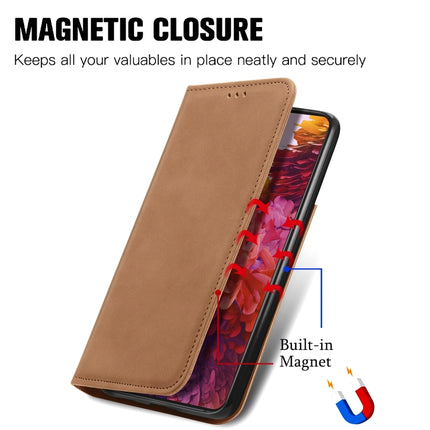 For Samsung Galaxy S21 Ultra Retro Skin Feel Business Magnetic Horizontal Flip Leather Case with Holder & Card Slots & Wallet & Photo Frame(Brown)-garmade.com