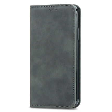 For Samsung Galaxy S21 Ultra Retro Skin Feel Business Magnetic Horizontal Flip Leather Case with Holder & Card Slots & Wallet & Photo Frame(Grey)-garmade.com