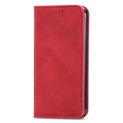 For Samsung Galaxy S21 Ultra Retro Skin Feel Business Magnetic Horizontal Flip Leather Case with Holder & Card Slots & Wallet & Photo Frame(Red)-garmade.com