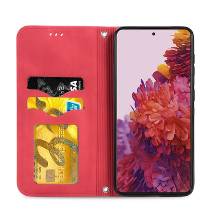 For Samsung Galaxy S21 Ultra Retro Skin Feel Business Magnetic Horizontal Flip Leather Case with Holder & Card Slots & Wallet & Photo Frame(Red)-garmade.com