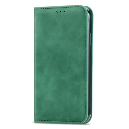 For Samsung Galaxy S21 Ultra Retro Skin Feel Business Magnetic Horizontal Flip Leather Case with Holder & Card Slots & Wallet & Photo Frame(Green)-garmade.com