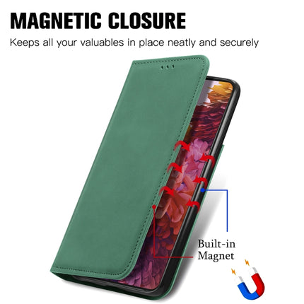 For Samsung Galaxy S21 Ultra Retro Skin Feel Business Magnetic Horizontal Flip Leather Case with Holder & Card Slots & Wallet & Photo Frame(Green)-garmade.com