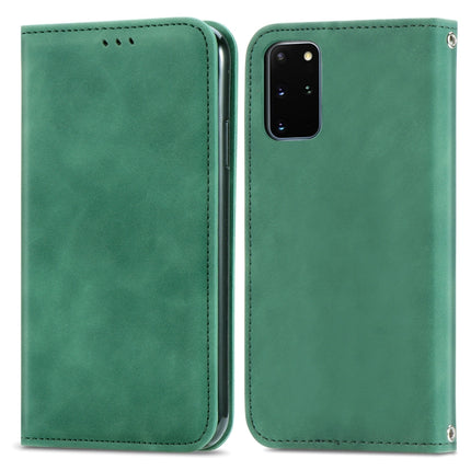 For Samsung Galaxy S20 Plus Retro Skin Feel Business Magnetic Horizontal Flip Leather Case with Holder & Card Slots & Wallet & Photo Frame(Green)-garmade.com