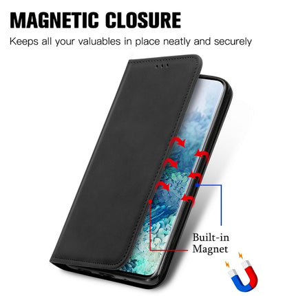For Samsung Galaxy S20 Ultra Retro Skin Feel Business Magnetic Horizontal Flip Leather Case with Holder & Card Slots & Wallet & Photo Frame(Black)-garmade.com