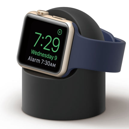 Retro Round Base Silicone Bracket For Apple Watch(Black)-garmade.com