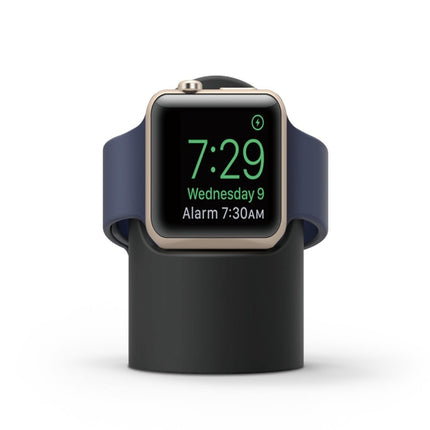 Retro Round Base Silicone Bracket For Apple Watch(Black)-garmade.com