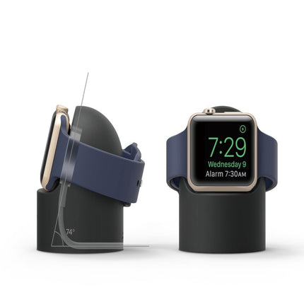 Retro Round Base Silicone Bracket For Apple Watch(Black)-garmade.com