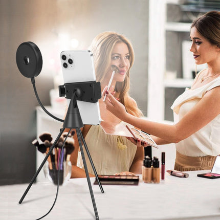 NS-08 Makeup Live Selfie Fill Ring Light Photography LED Dimmable Ring Lamp with Phone Tripod Stand Holder-garmade.com