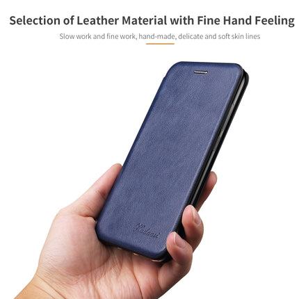 For Samsung Galaxy S21 Ultra 5G Retro Texture Magnetic Leather Case with Card Slot & Holder(Blue)-garmade.com