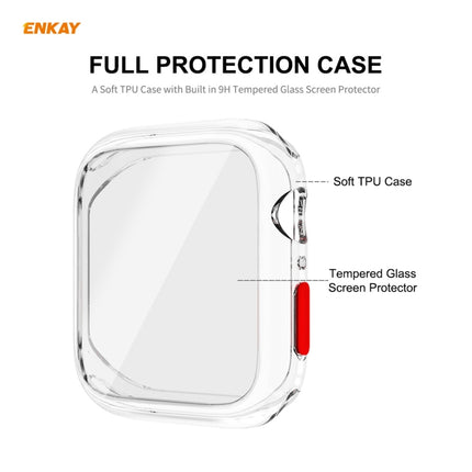 ENKAY Hat-prince Full Coverage TPU Case + Tempered Glass Protector for Apple Watch Series 6 / 5 / 4 / SE 40mm(Transparent)-garmade.com