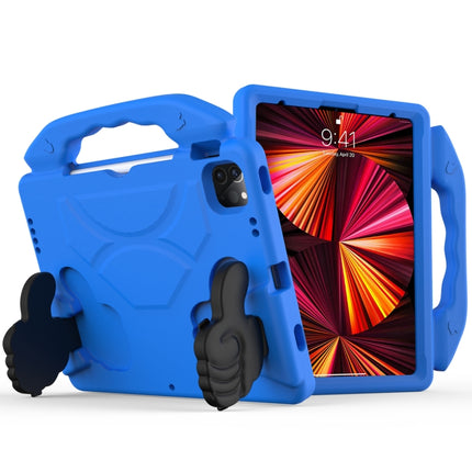 For iPad Pro 11 2022 / 2021 Children EVA Shockproof Tablet Case with Thumb Bracket(Blue)-garmade.com