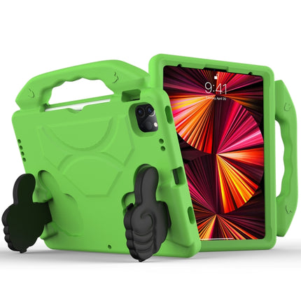 For iPad Pro 11 2022 / 2021 Children EVA Shockproof Tablet Case with Thumb Bracket(Green)-garmade.com
