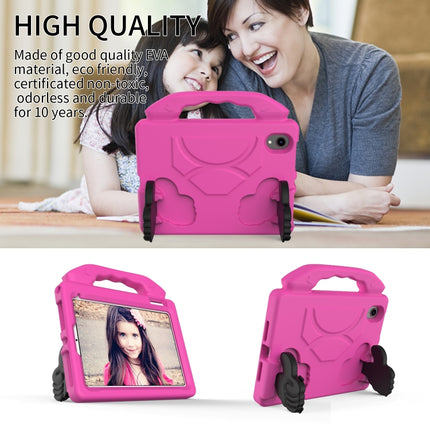 For iPad mini 6 EVA Material Children Flat Anti Falling Cover Protective Shell with Thumb Bracket(Rose Red)-garmade.com