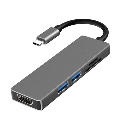 5 in 1 Type-c to HDMI + 2 x USB 3.0 + SD / TF Card Slot HUB Adapter-garmade.com