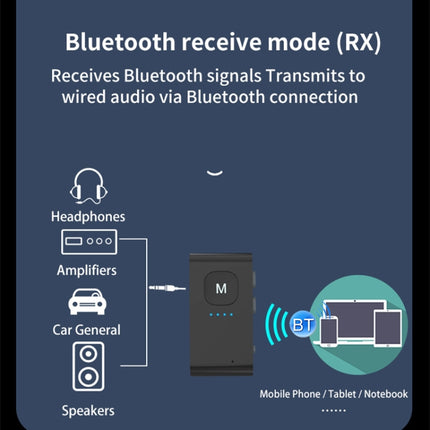 BR02 Bluetooth 5.0 Receive and transmit 2-in-1 PC TV Bluetooth audio adapter with battery display-garmade.com