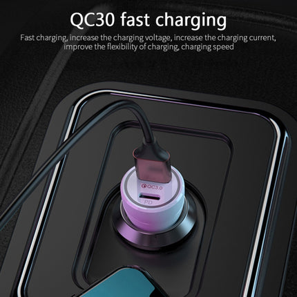 P21 Portable PD 20W + QC3.0 18W Dual Ports Fast Car Charger with USB to Micro USB Cable Kit(White)-garmade.com