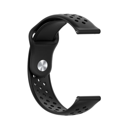 For Samsung Galaxy S3 / Galaxy Watch 46mm Vent Hole Silicone Watch Strap(Black)-garmade.com