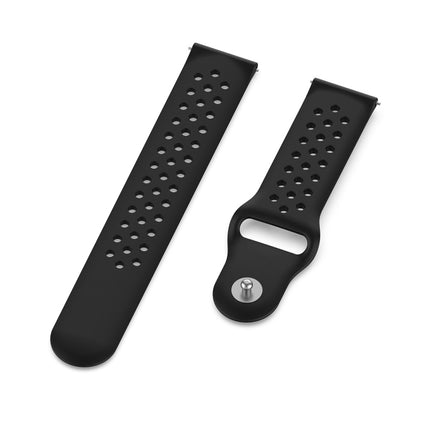 For Samsung Galaxy S3 / Galaxy Watch 46mm Vent Hole Silicone Watch Strap(Black)-garmade.com