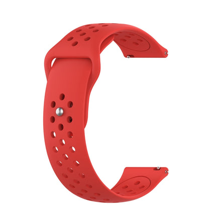 For Samsung Galaxy S3 / Galaxy Watch 46mm Vent Hole Silicone Watch Strap(Red)-garmade.com