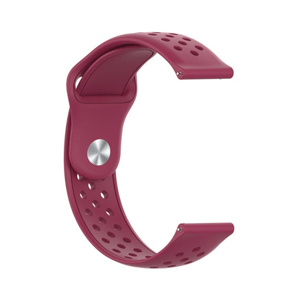 For Samsung Galaxy S3 / Galaxy Watch 46mm Vent Hole Silicone Watch Strap(Wine Red)-garmade.com