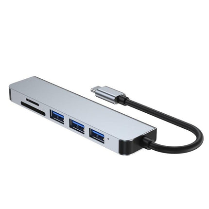 6 in 1 Type C to 3 x USB Ports + SD/TF + HDMI Docking Station-garmade.com