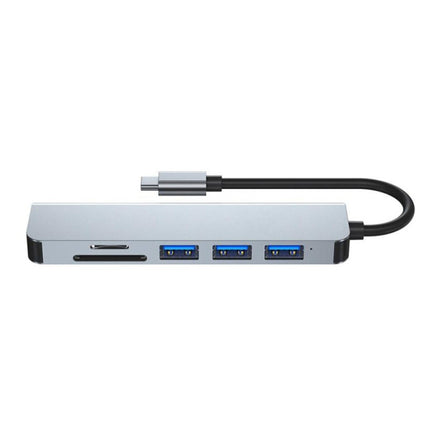 6 in 1 Type C to 3 x USB Ports + SD/TF + HDMI Docking Station-garmade.com