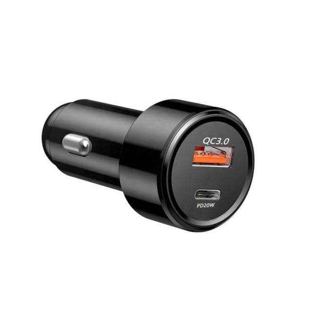 TE-P31 PD 20W USB-C / Type-C + QC3.0 18W USB Fast Car Charger(Black)-garmade.com